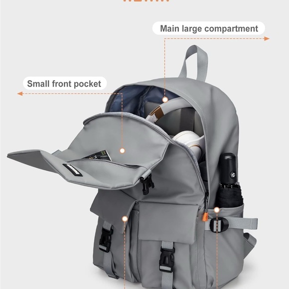 Gray Men's Backpack - Picture 4 of 14